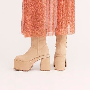 Free People Tan Platform Boots